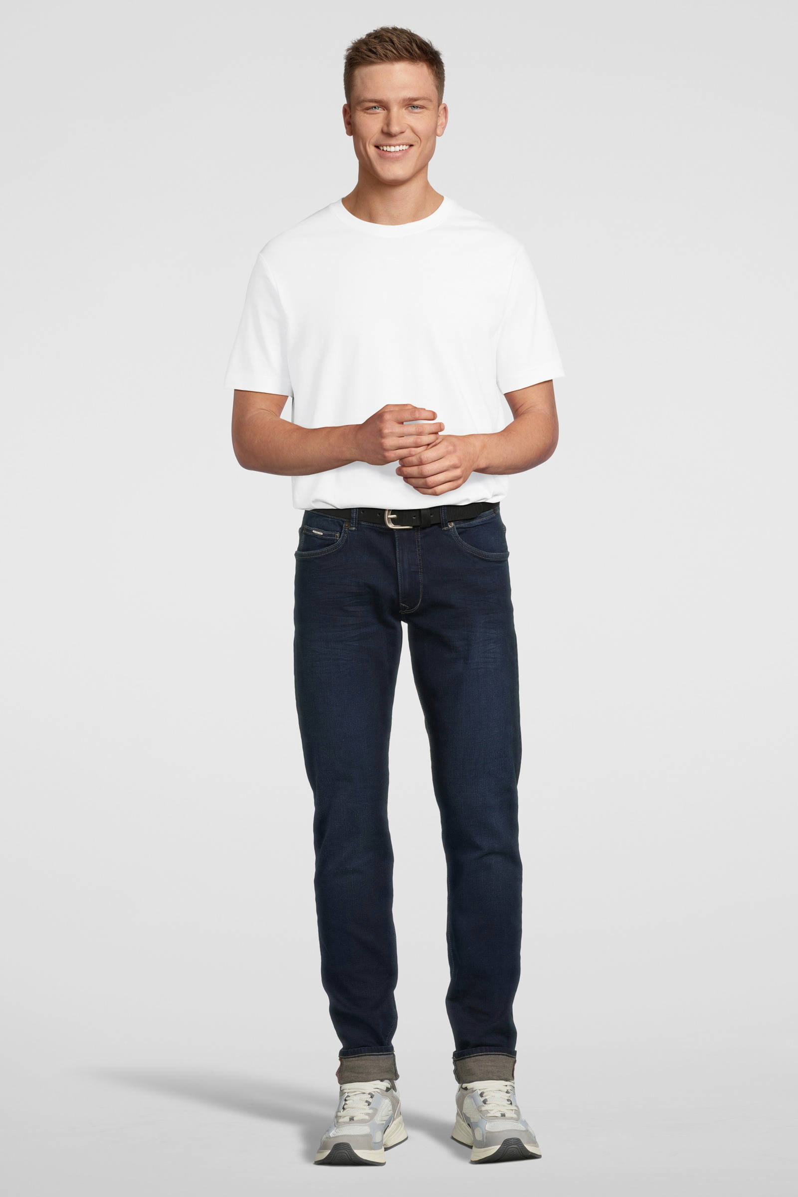 Petrol Industries slim fit jeans SEAHAM met riem midnight blue