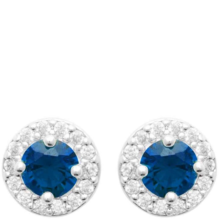 Boucles d'oreilles puces - Argent 925/1000 rhodié & oxyde de zirconium
