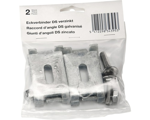 Hoekverbinders 6 x 4 cm, 2 stuks, thermisch verzinkt