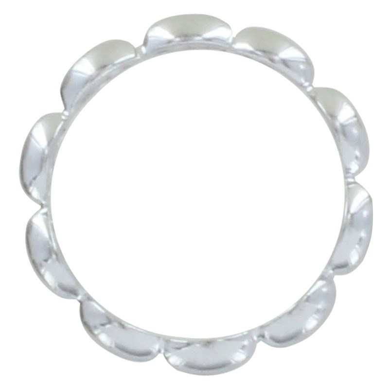 Bague Argent Rhodié Perles Plates