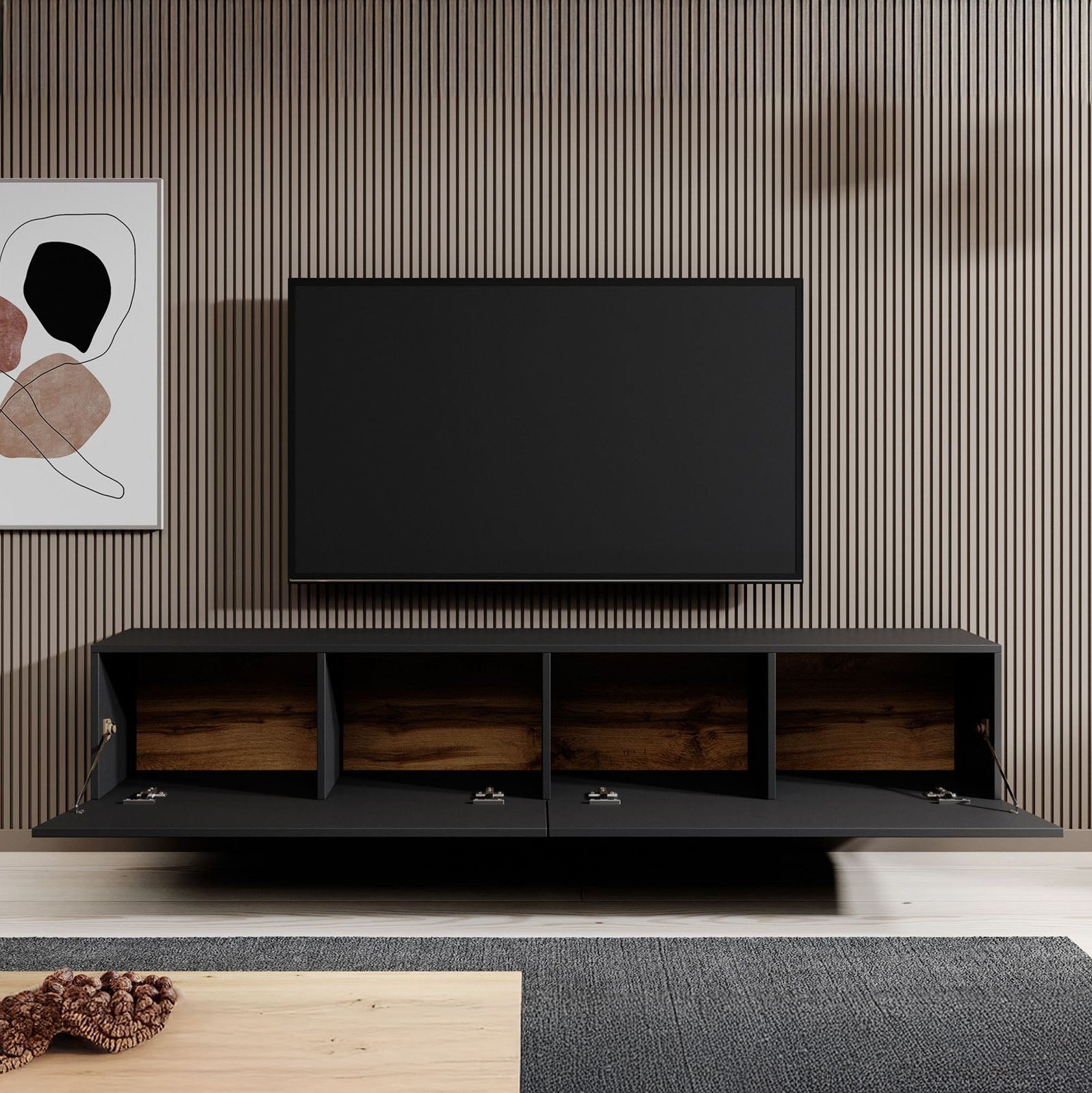 Asilento - TV-Meubel - Mat zwart - 180 cm