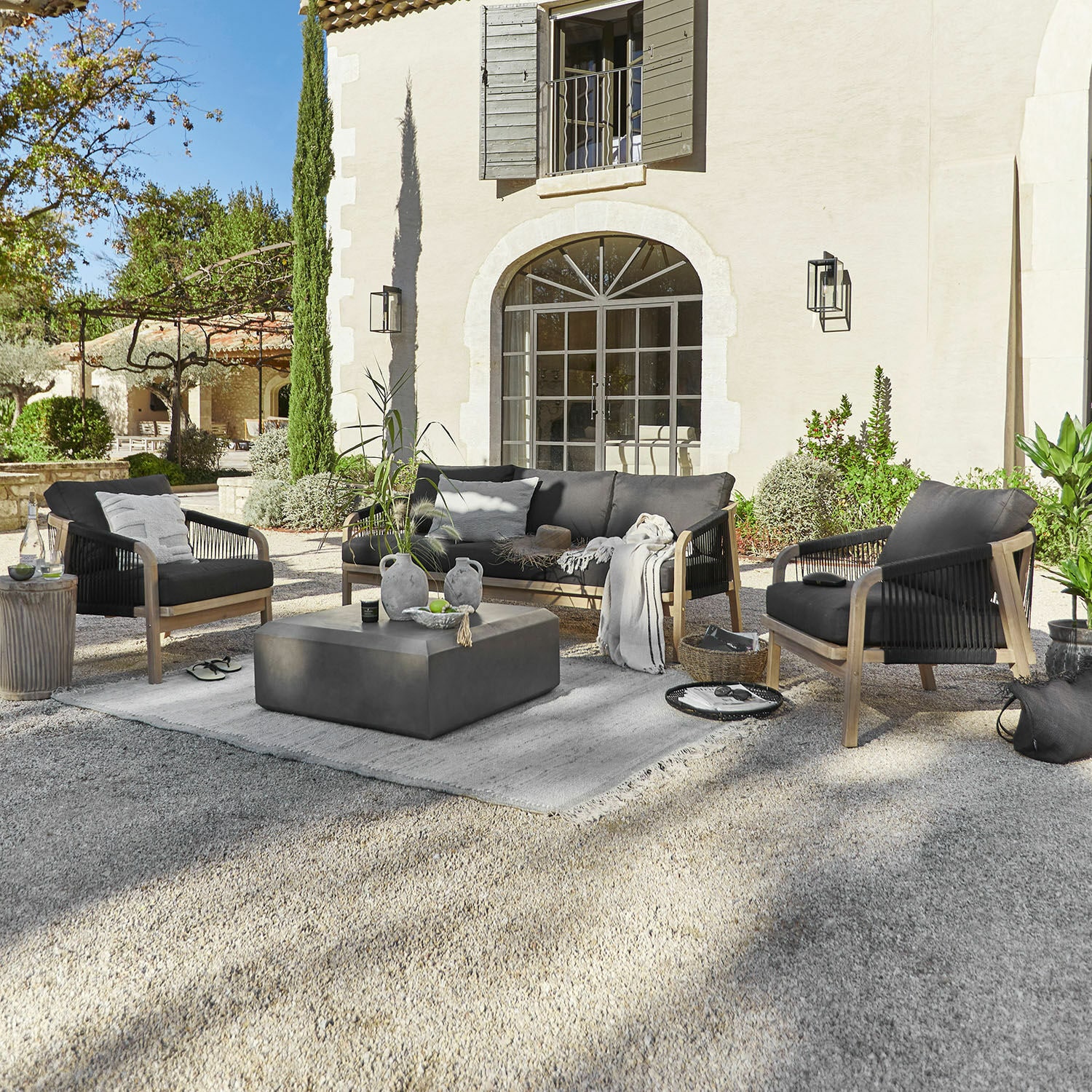 Sitzgruppe FSC®-100% Shreveport braun/anthrazit