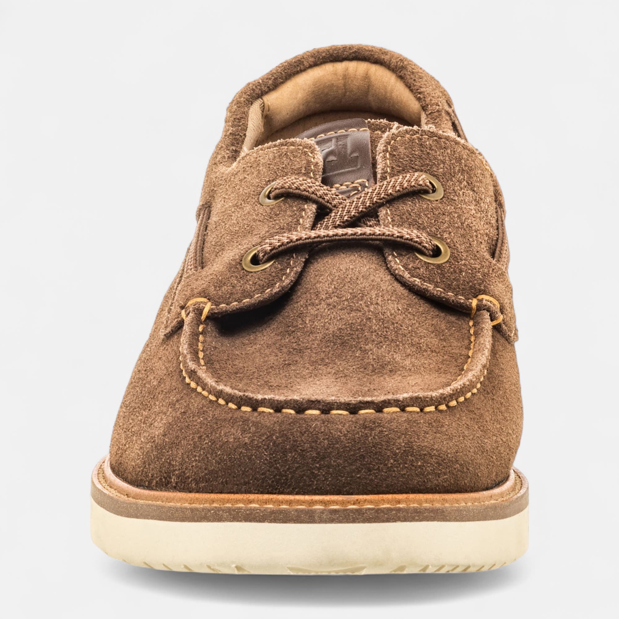 Chaussures bateau Homme en cuir marron