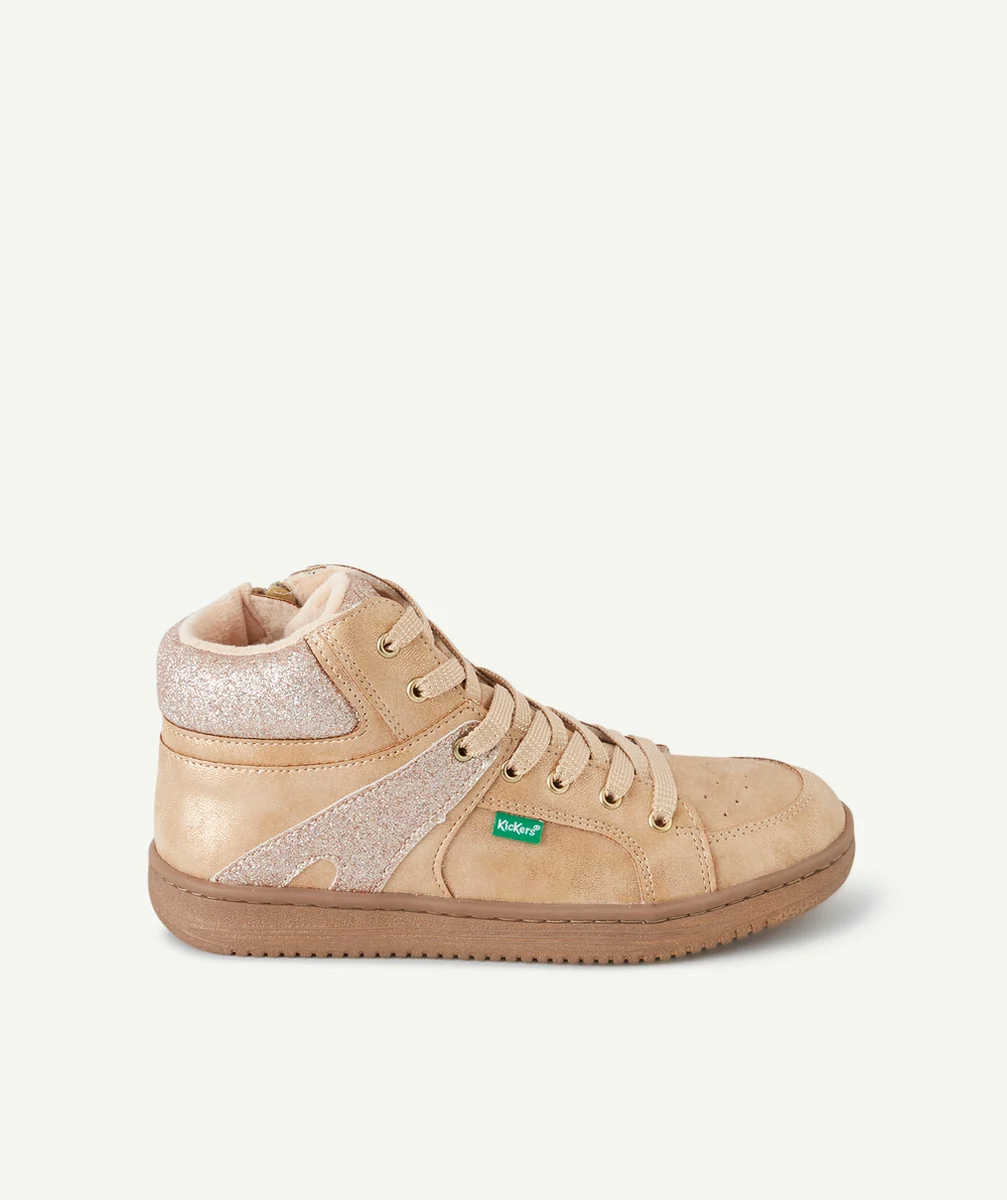 KICKERSBASKETS MONTANTES LOWELL FILLE COULEUR CHAMPAGNE