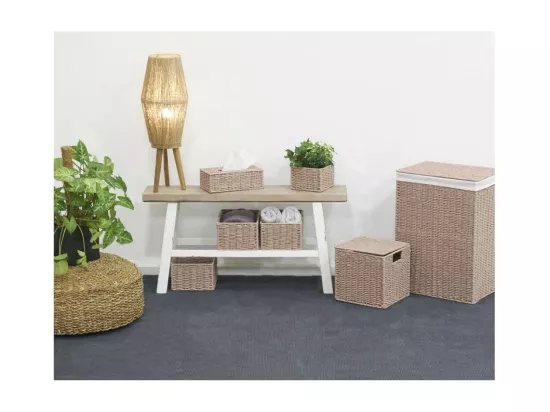 Panier à linge avec corbeilles en papier cordé (Lot de 7)