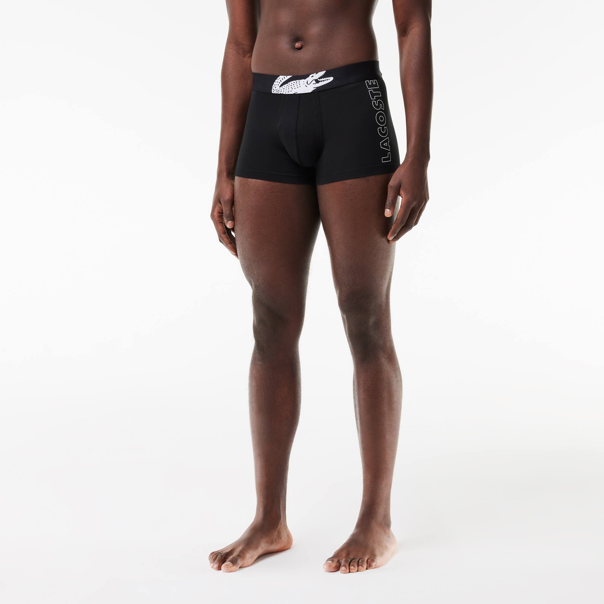 Herren LACOSTE Trunks mit Krokodil-Print im 3er-Pack Unterwasche - Schwarz - Lacoste - Herren