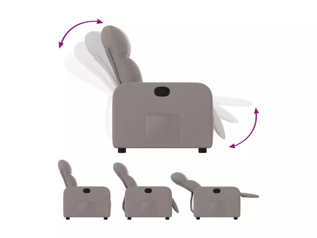 Fauteuil inclinable Taupe Tissu