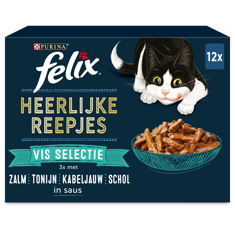 Felix Heerlijke Reepjes Selectie Vis12 x 80 gr