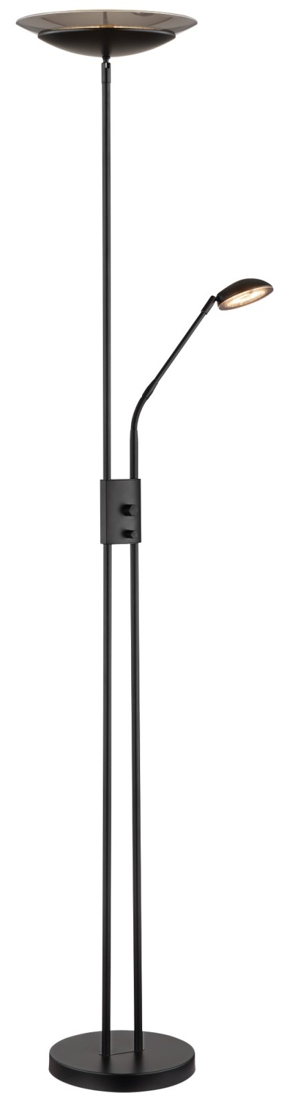 LED-Deckenfluter - schwarz matt - 180 cm - dimmbar
