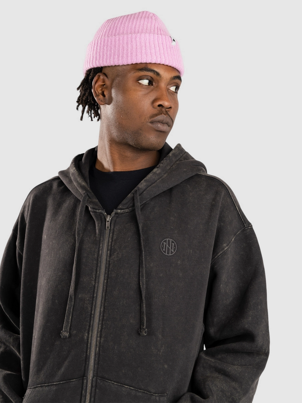 Ninth Hall Fundamental Zip Hoodie ash mineral wash