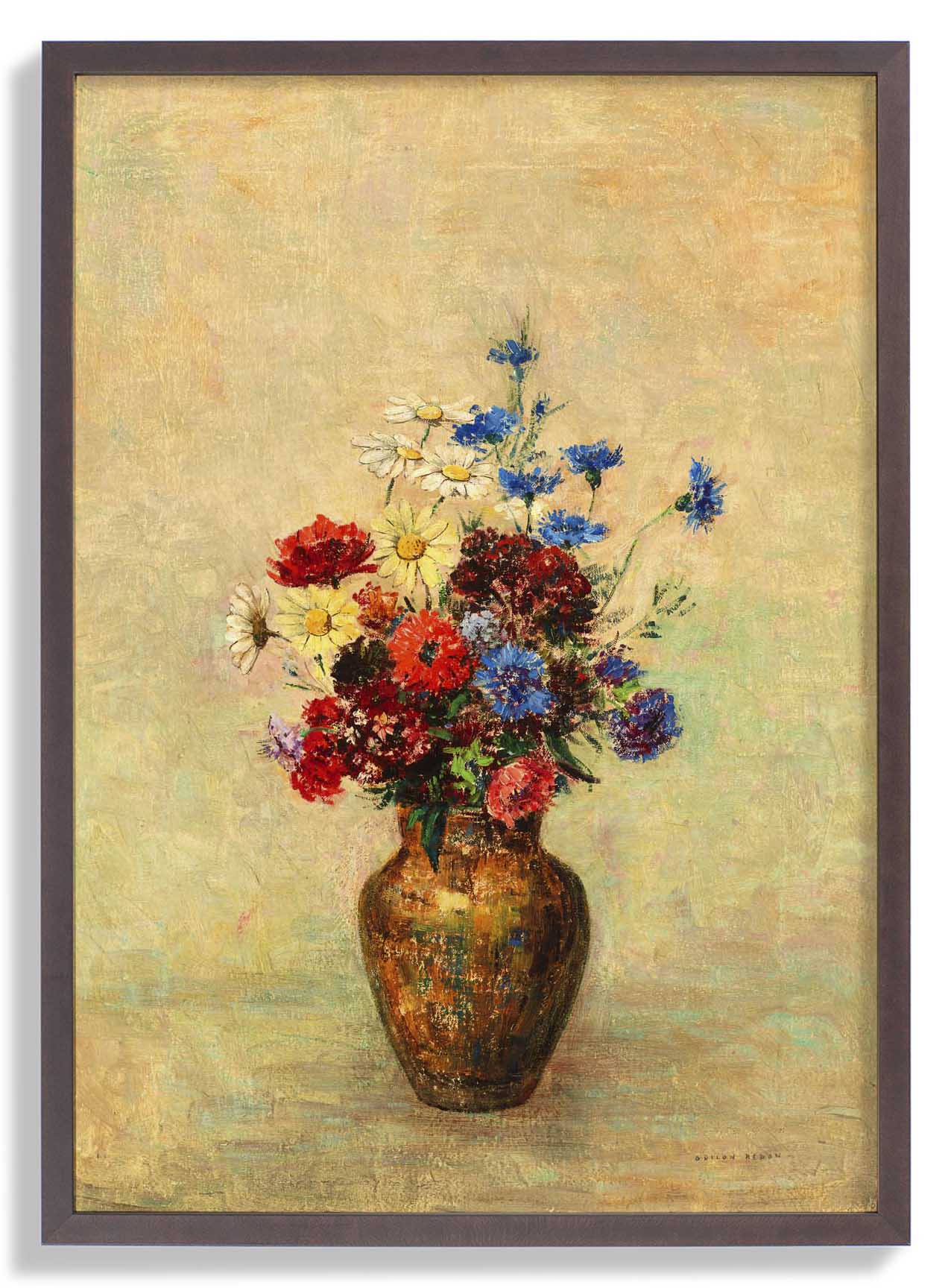 Blumen in einer Vase Gemälde von Odilon Redon