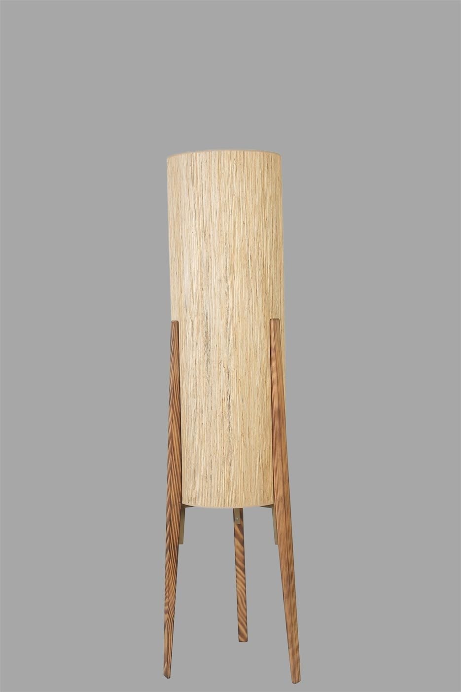Stylish Floor Lamp with Metal & Wooden Body, 140 cm Height, 30 cm Cap Diameter, E27 Socket, Elegant Oak Finish | Perfect for Living Room & Bedroom