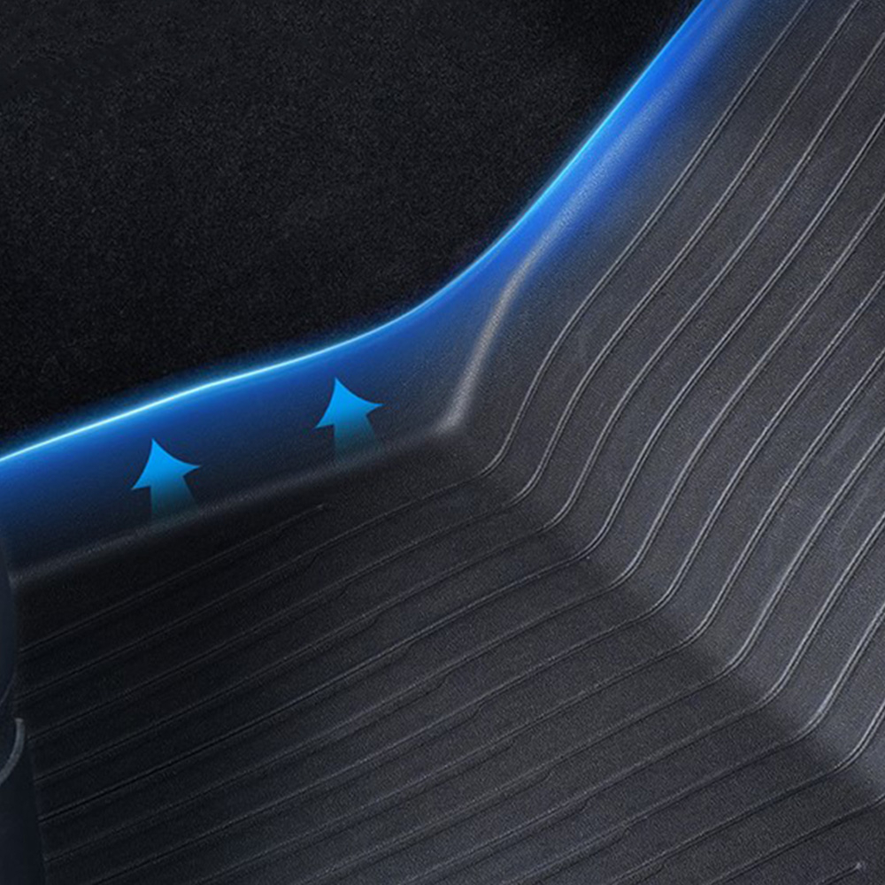 (3-tlg. Set) Tesla Model Y Fussmatte Anti-Rutsch Auto Boden Schutz Teppich - Schwarz