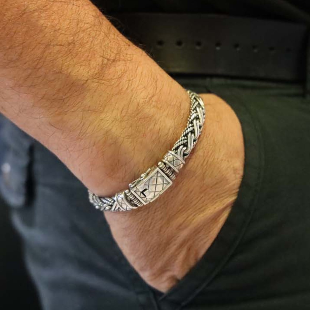Bracelet Homme Argent Torsade
