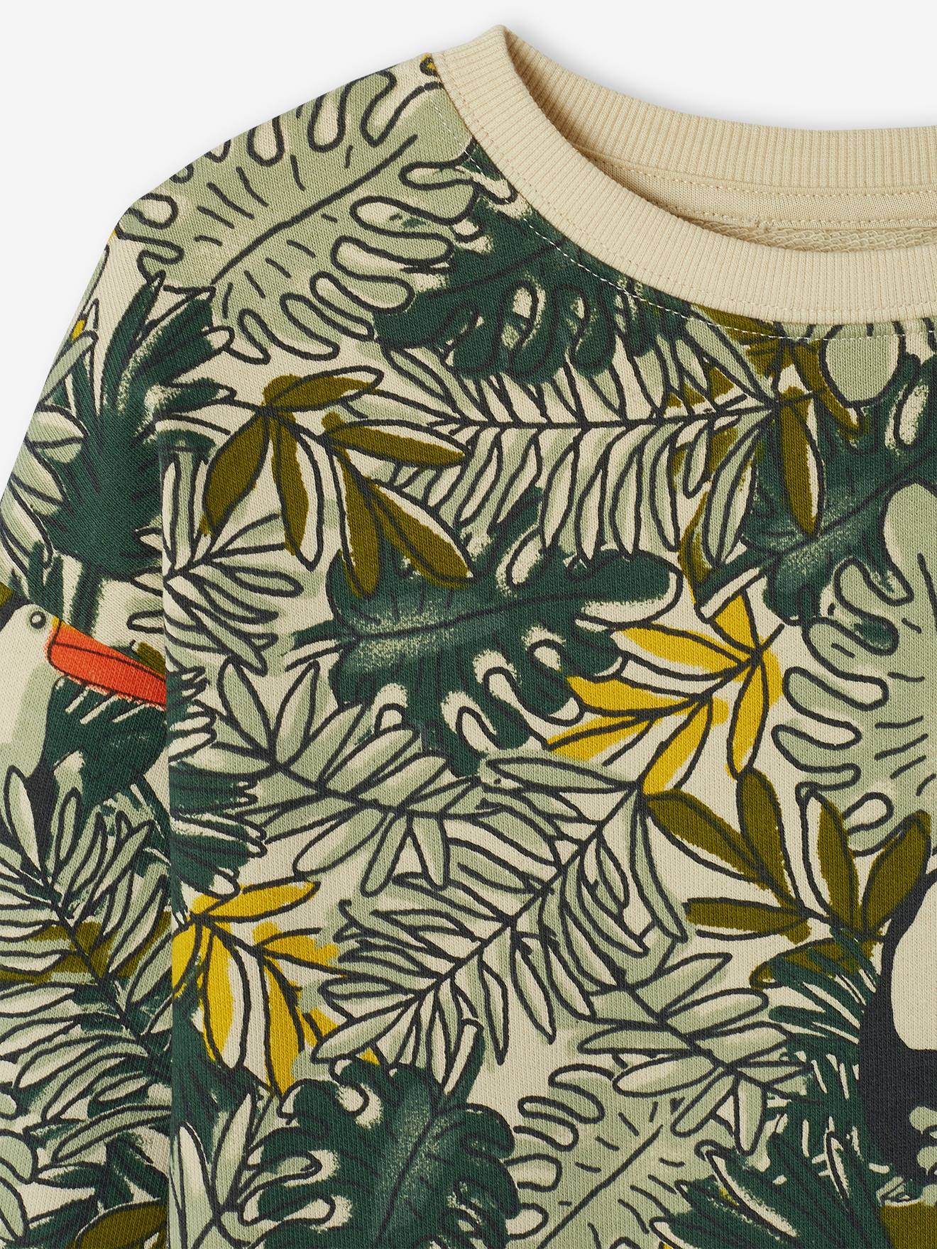 Moletom branco com estampa de selva para meninos