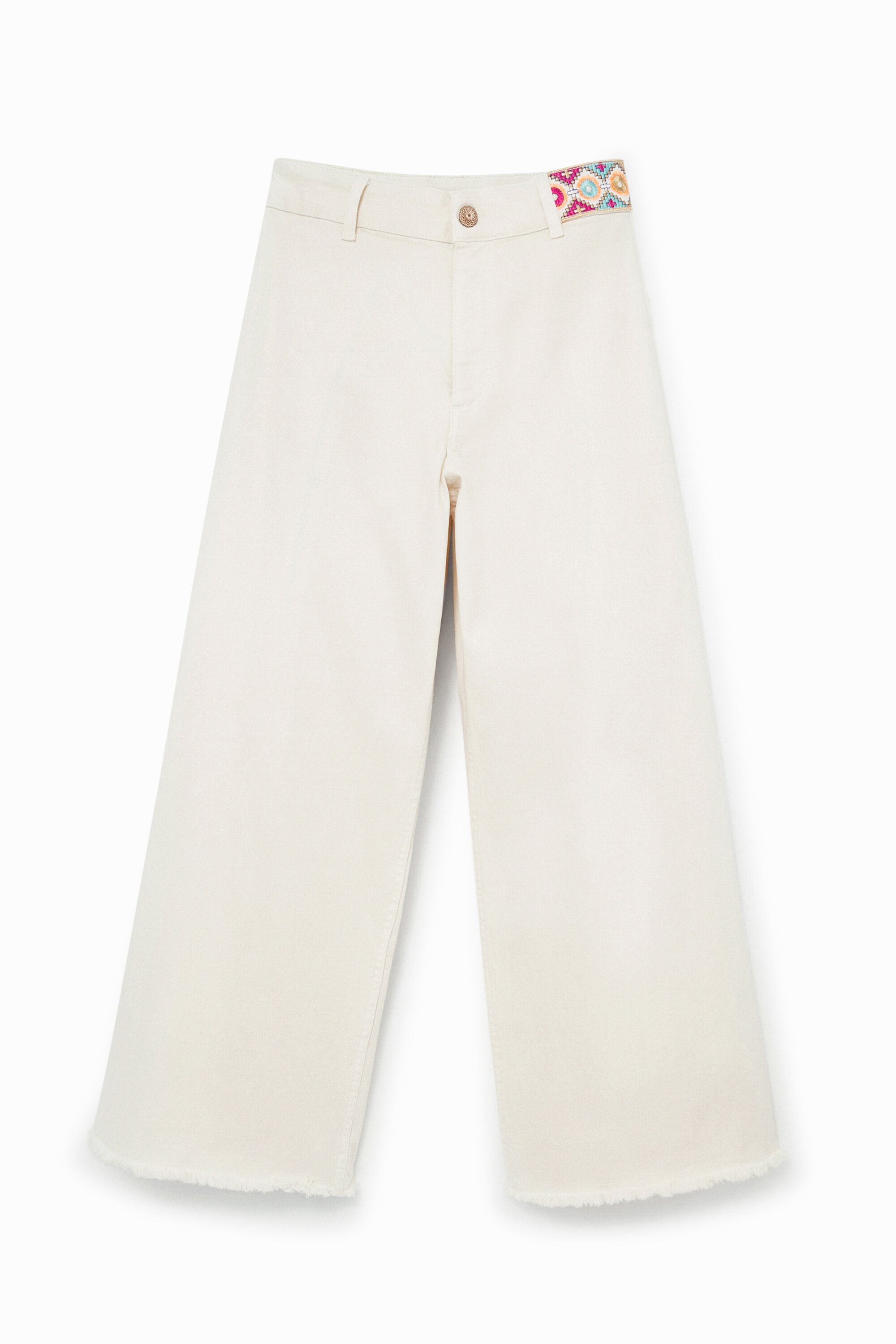Calça culote vaqueiro cropped