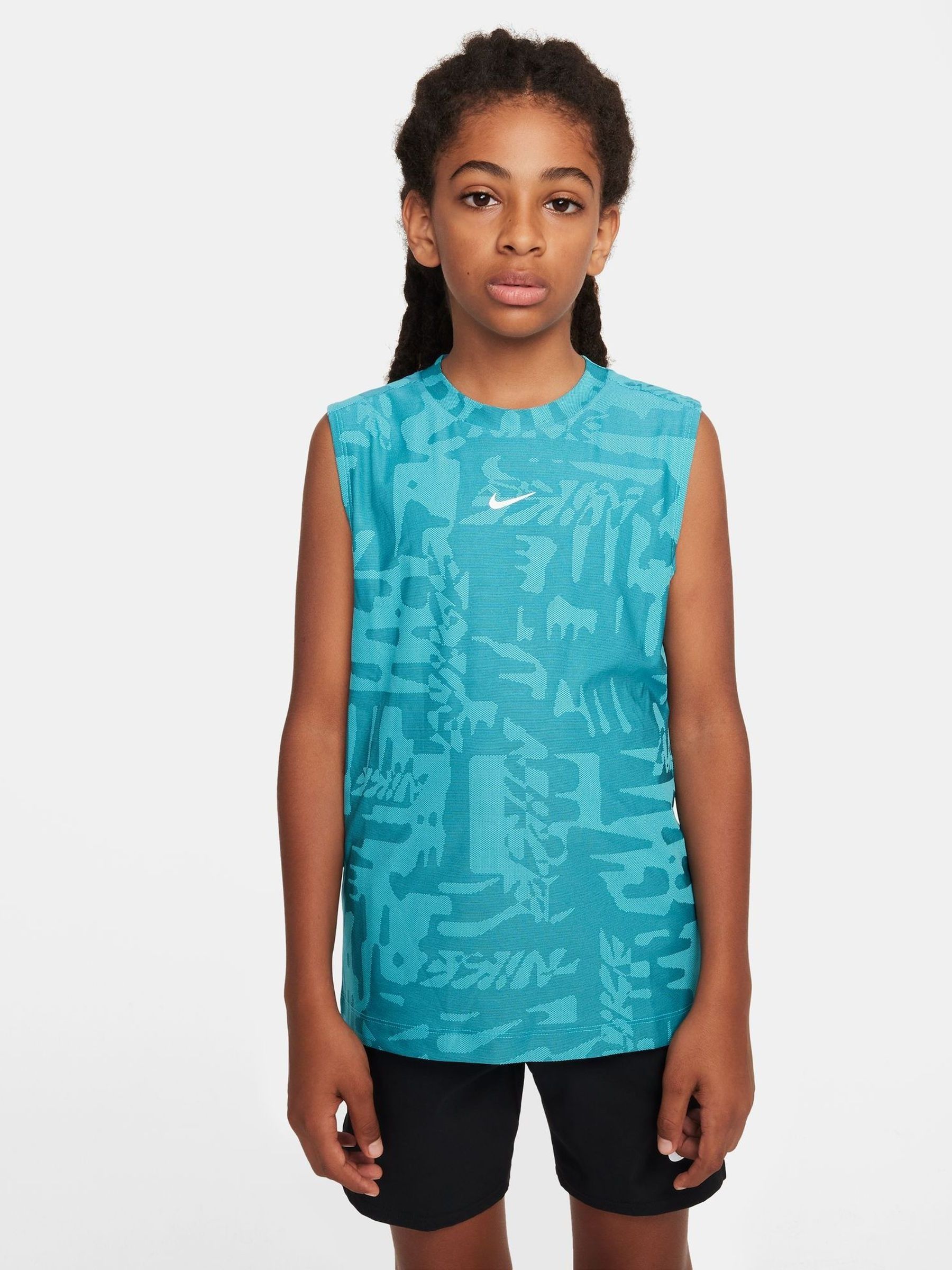Cactusblauw - Nike Multicolor Dri-FIT hemdje