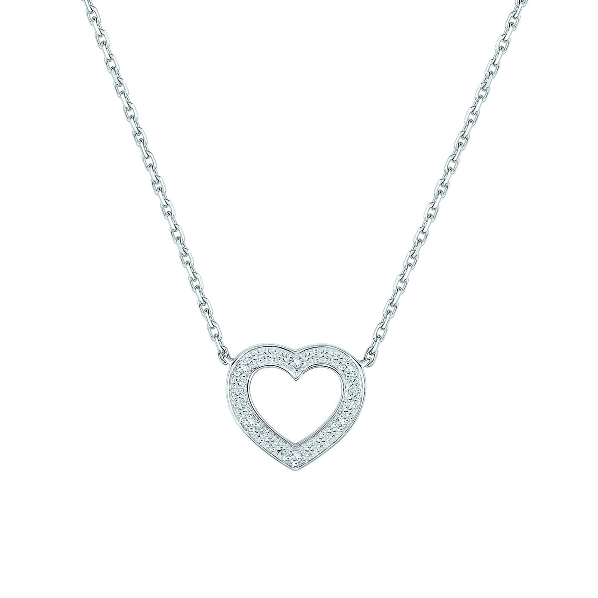 Collier Brillaxis coeur diamants or 9 carats