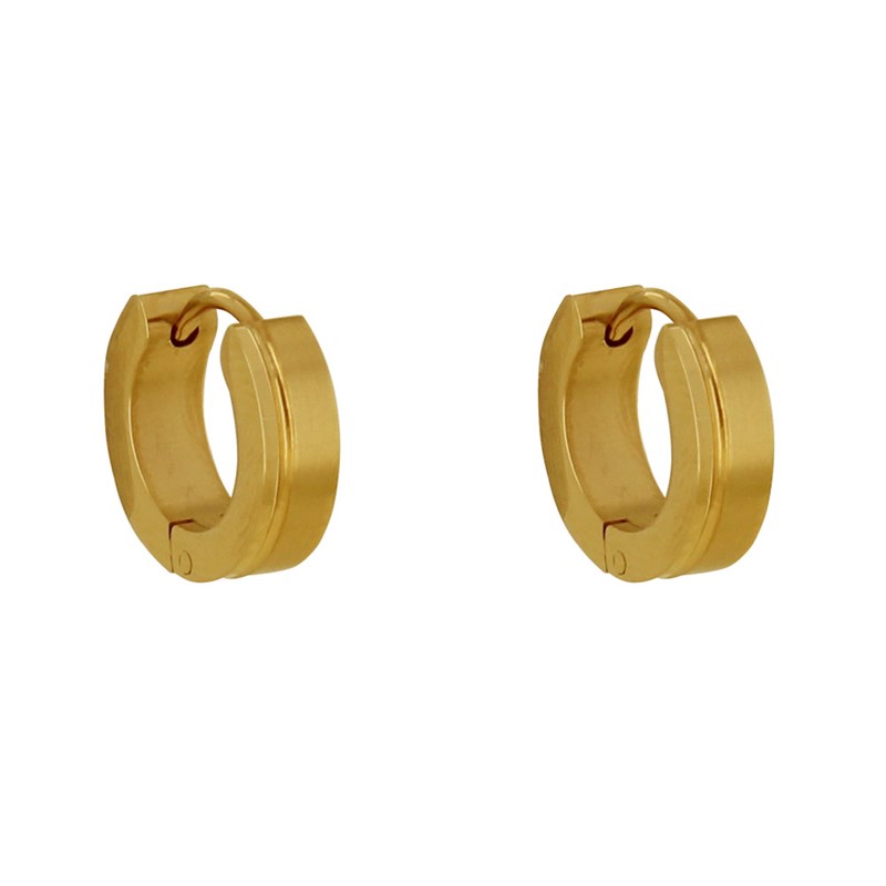 Boucles d'Oreilles Acier Doré Mini Créoles 1,3cm