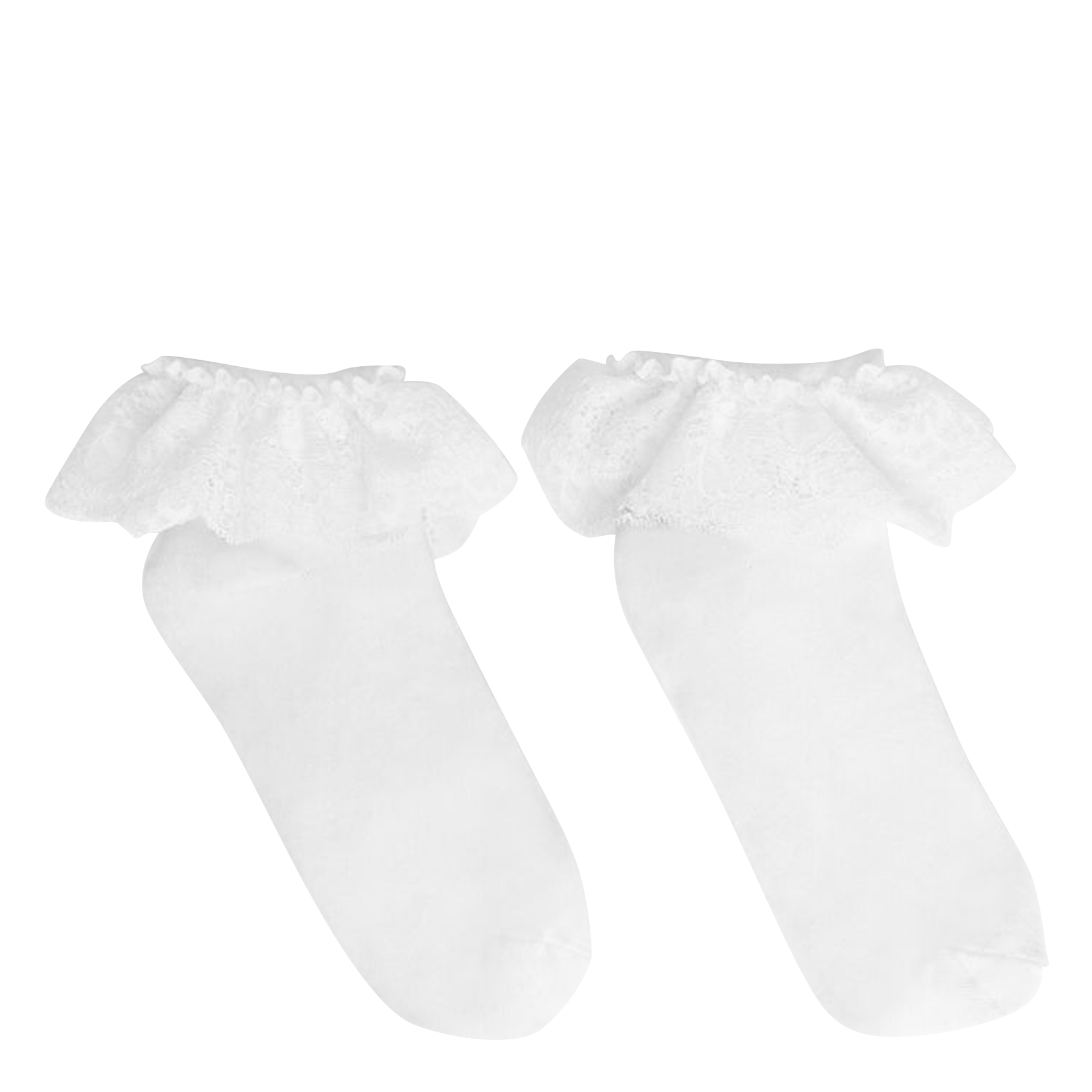 Chaussettes à volants en coton mélangé | Blanc