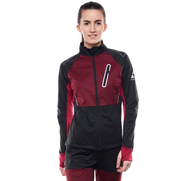 Veste ski de fond FISCHER W ASARNA SOFTSHELL JACKET BLACK/BURGUNDY