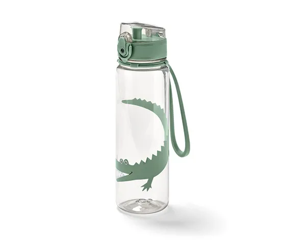 Trinkflasche, beige mit Krokodilprint