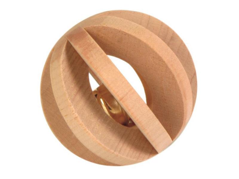 Trixie Lamellenball Ø 6 cm Holz mit Schelle für Nager