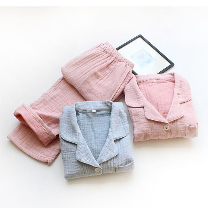 Dogini - Bijpassende pyjamaset voor koppels: geruit overhemd + broek