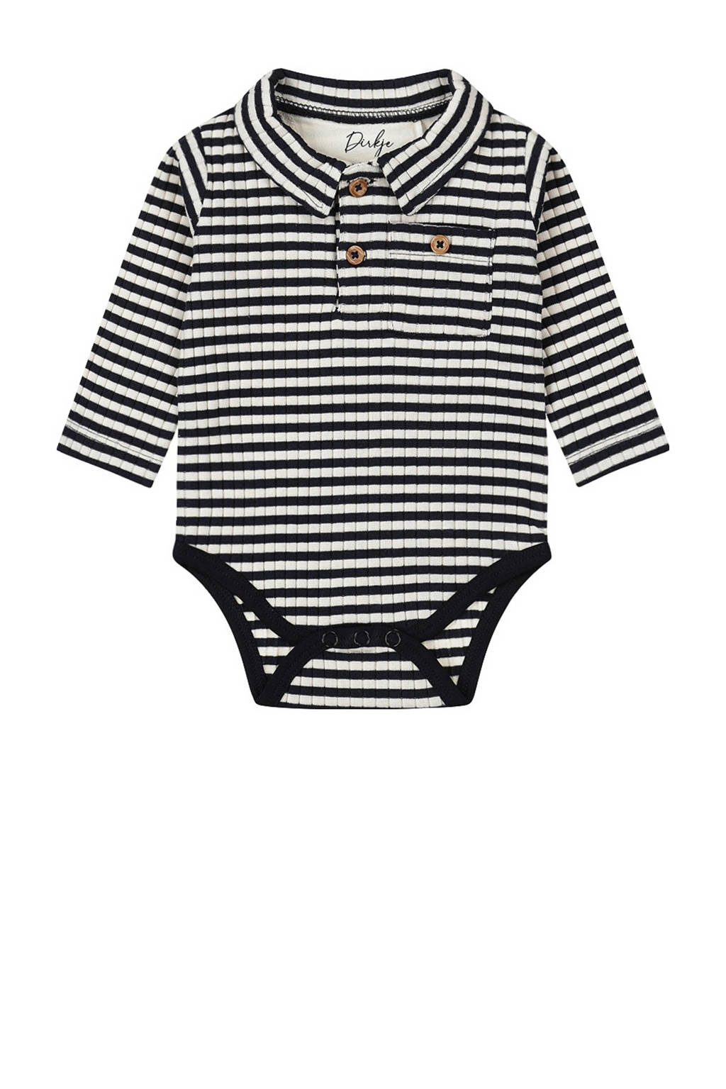 Dirkje romper blauw/wit