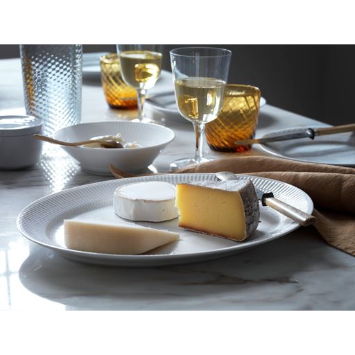 Royal Copenhagen Hvid Riflet Serveringsfad, 27,5x34 cm