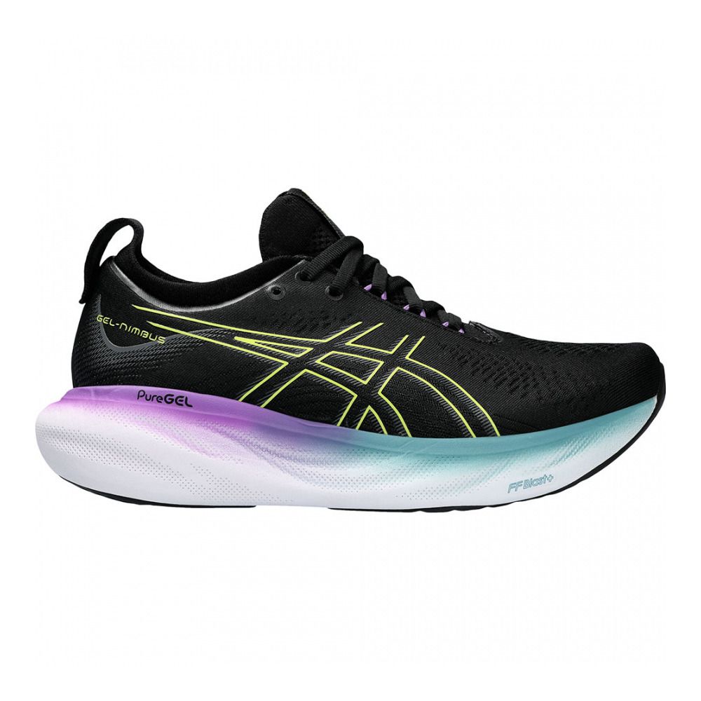 Asics GEL-NIMBUS 25 - Chaussures running Femme black/glow yellow