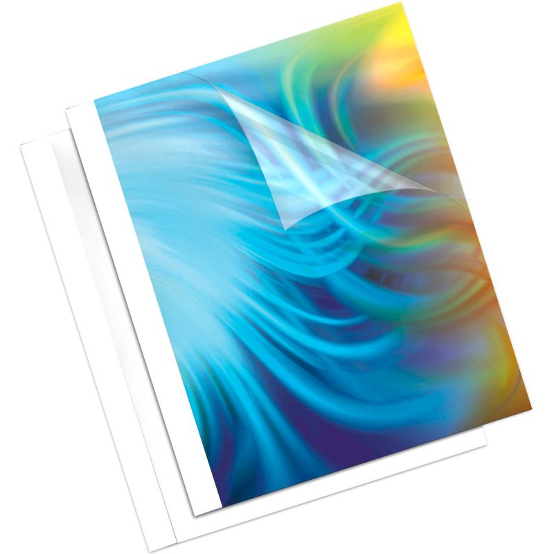 Couverture de thermosoudure dos 3 mm carton 200 g Fellowes blanche