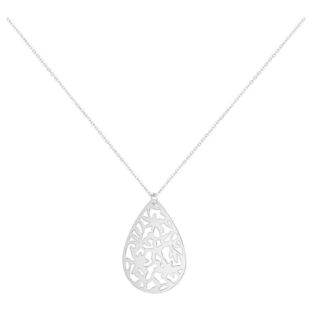 Collier mono-motif en Acier 316L - blanc brillant
