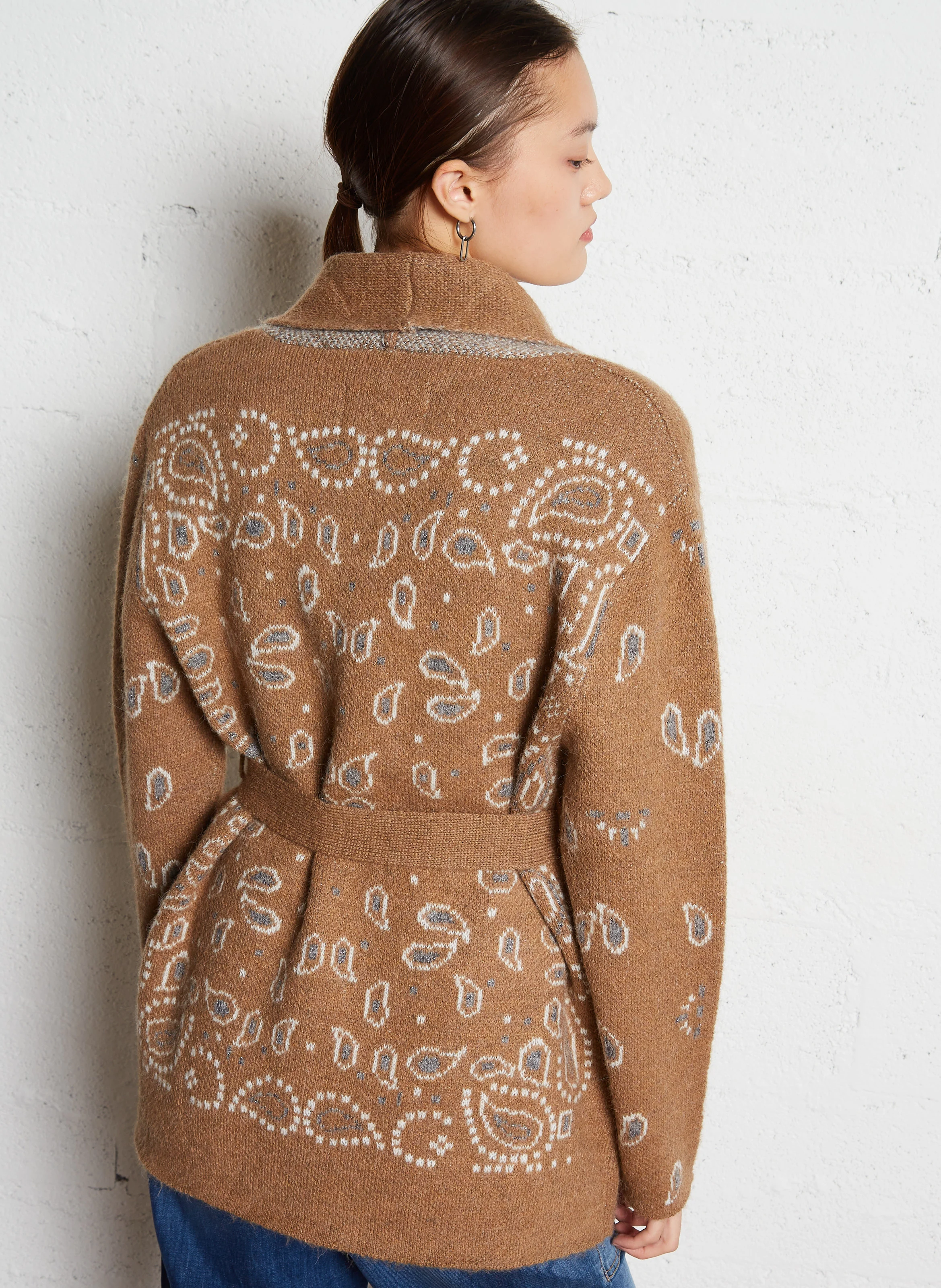 BAO - Gilet en jacquard bandana | Marron