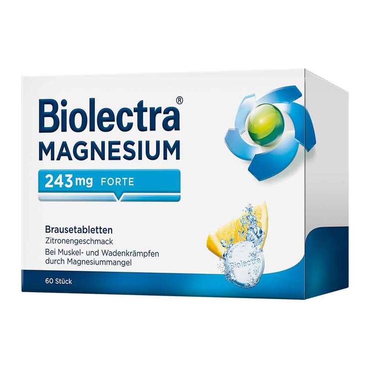 Biolectra® MAGNESIUM 243 mg forte Brausetabletten Zitronengeschmack, 60 St