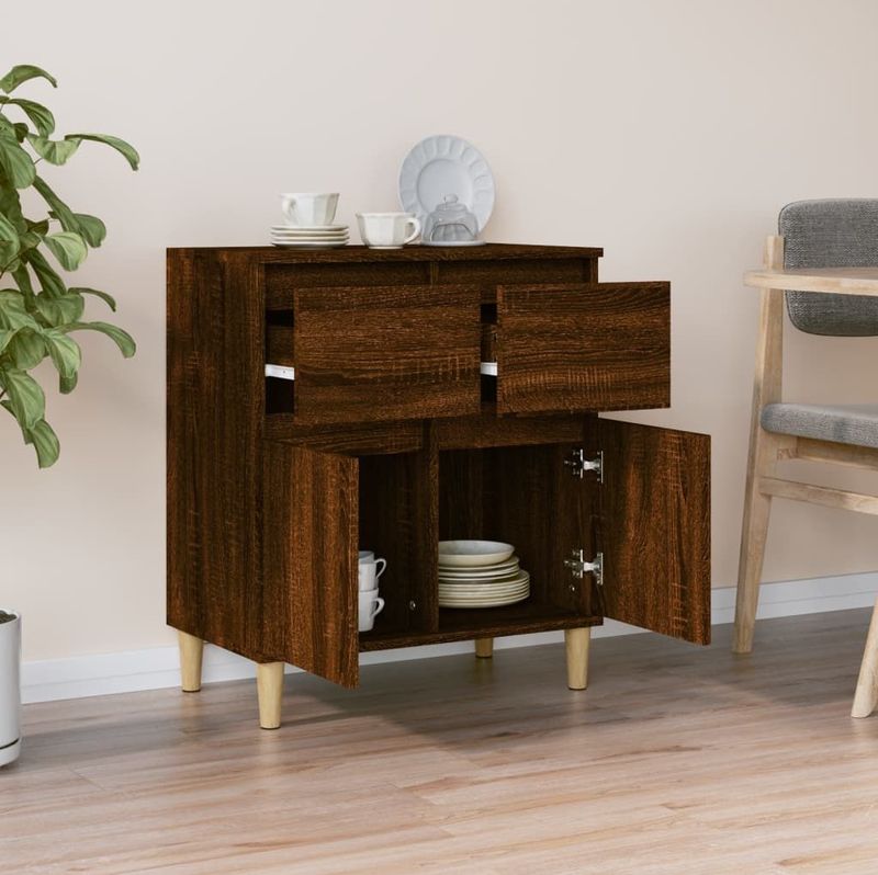 vidaXL - Dressoir - Bruin - Bewerkte Hout - 2 Lades 2 Vakken