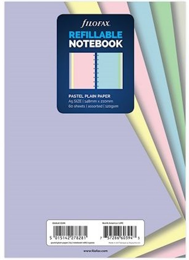 Notatbok A5 ulinjert pastell Filofax