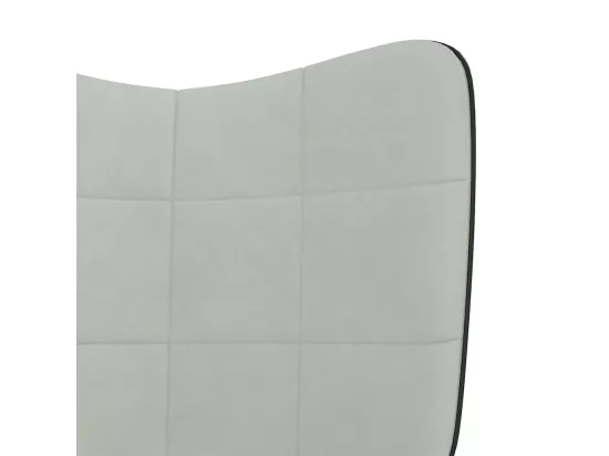 Chaise à bascule avec repose-pied Gris clair Velours et PVC