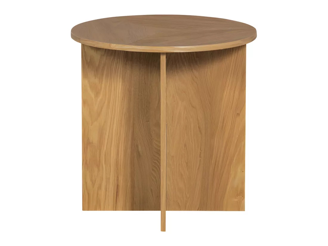 Lina - Lot de 2 tables d'appoint rondes en bois - Bois clair