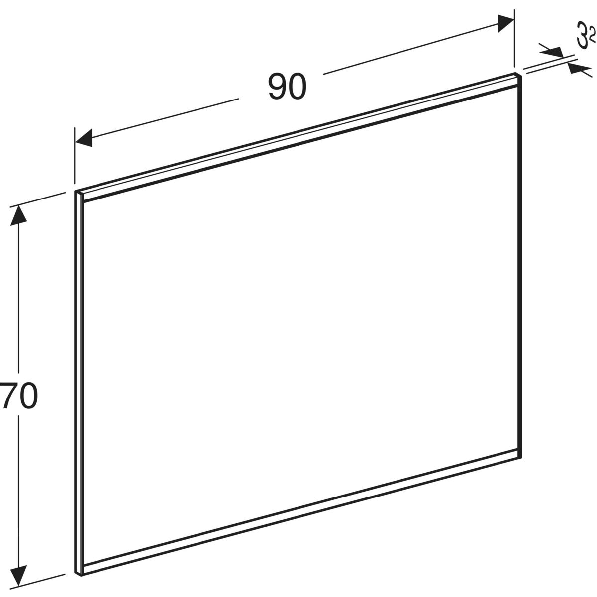 Geberit Option spiegel met verlichting en verwarming 90x70cm zwart