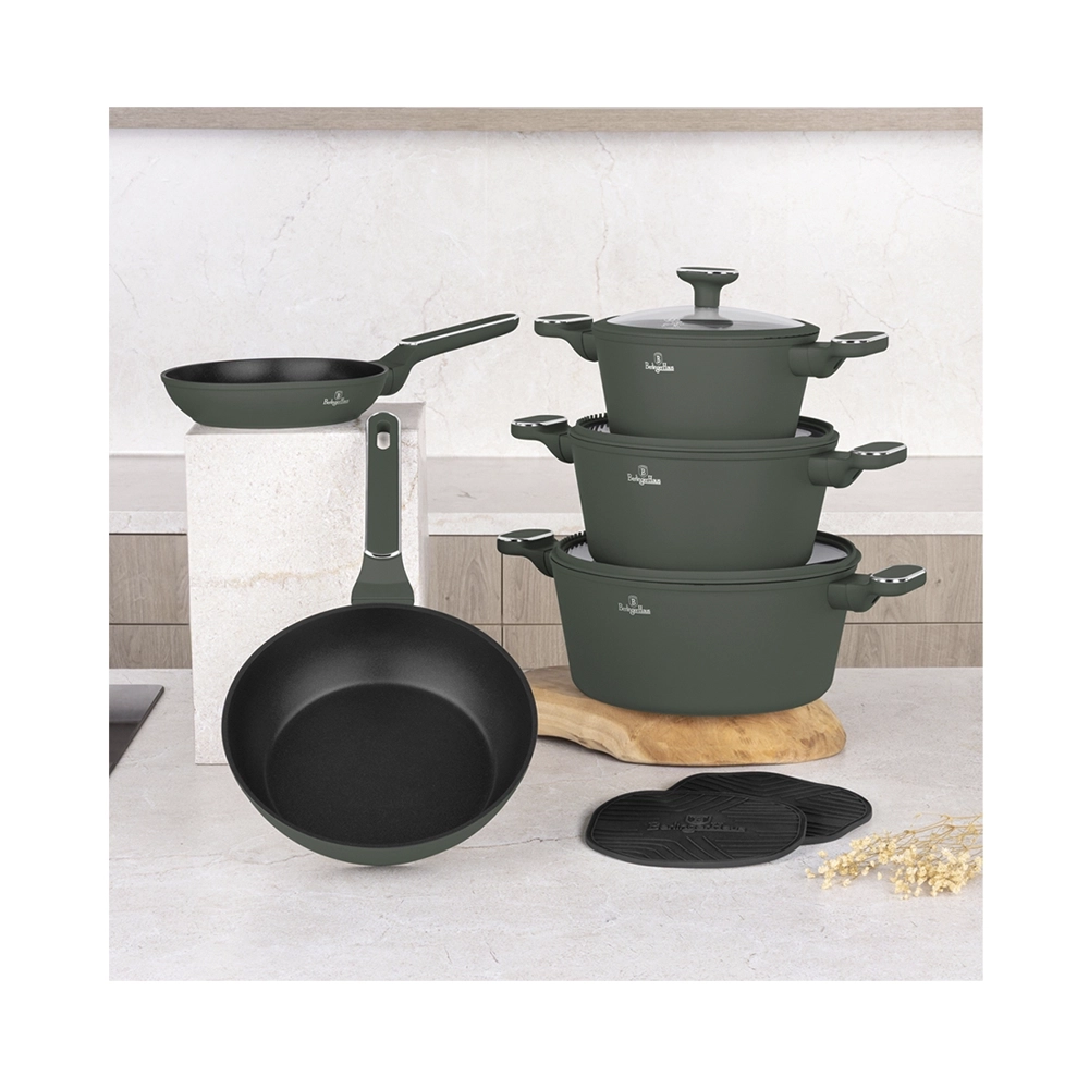 Berlinger Haus 10-teiliges Kochgeschirr-Set Matte Green Collection 2.0
