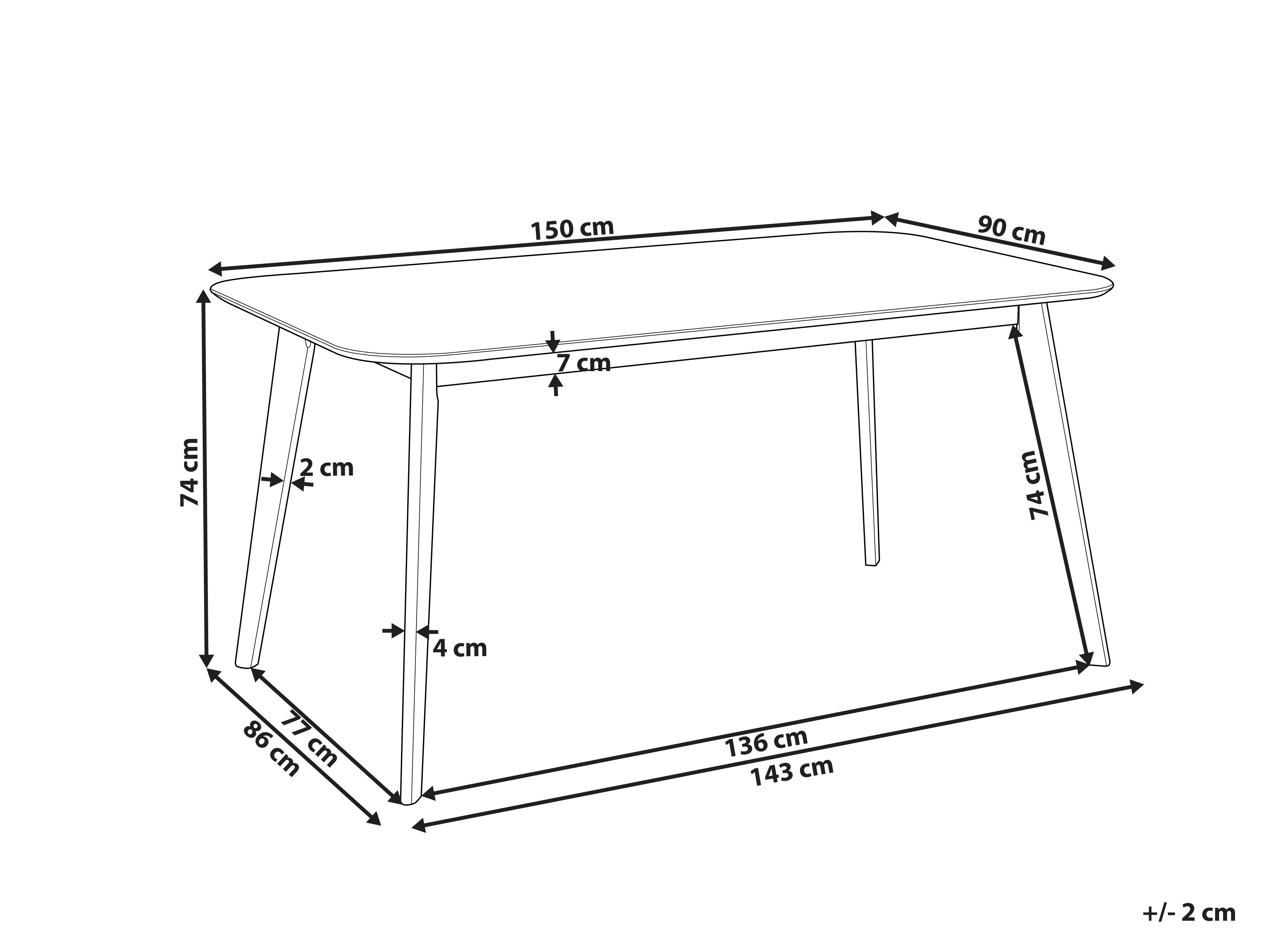 Eettafel EPHRATA Donker mahoniehout 90 cm 150 cm