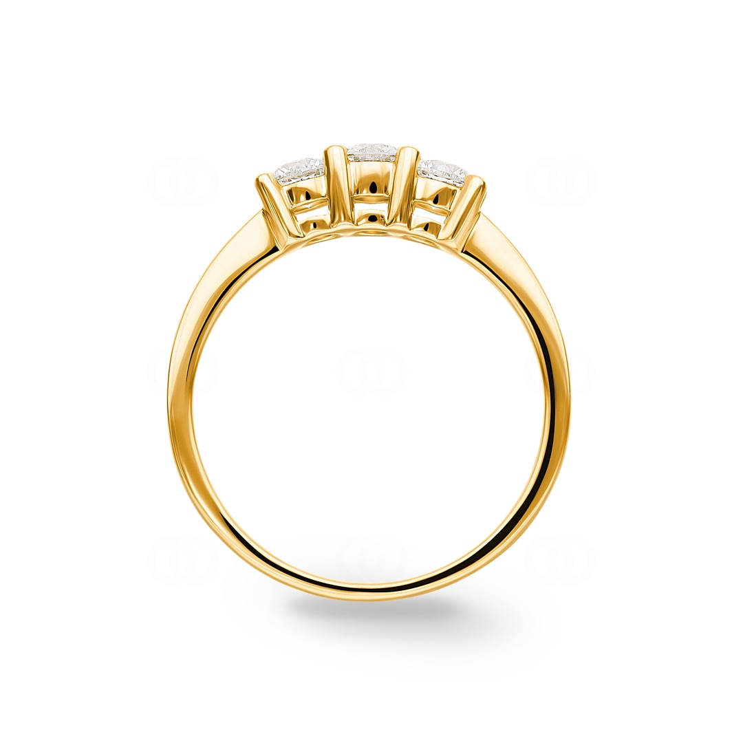 0.63 Karat Trilogie Diamantring 750/18 K Gelbgold