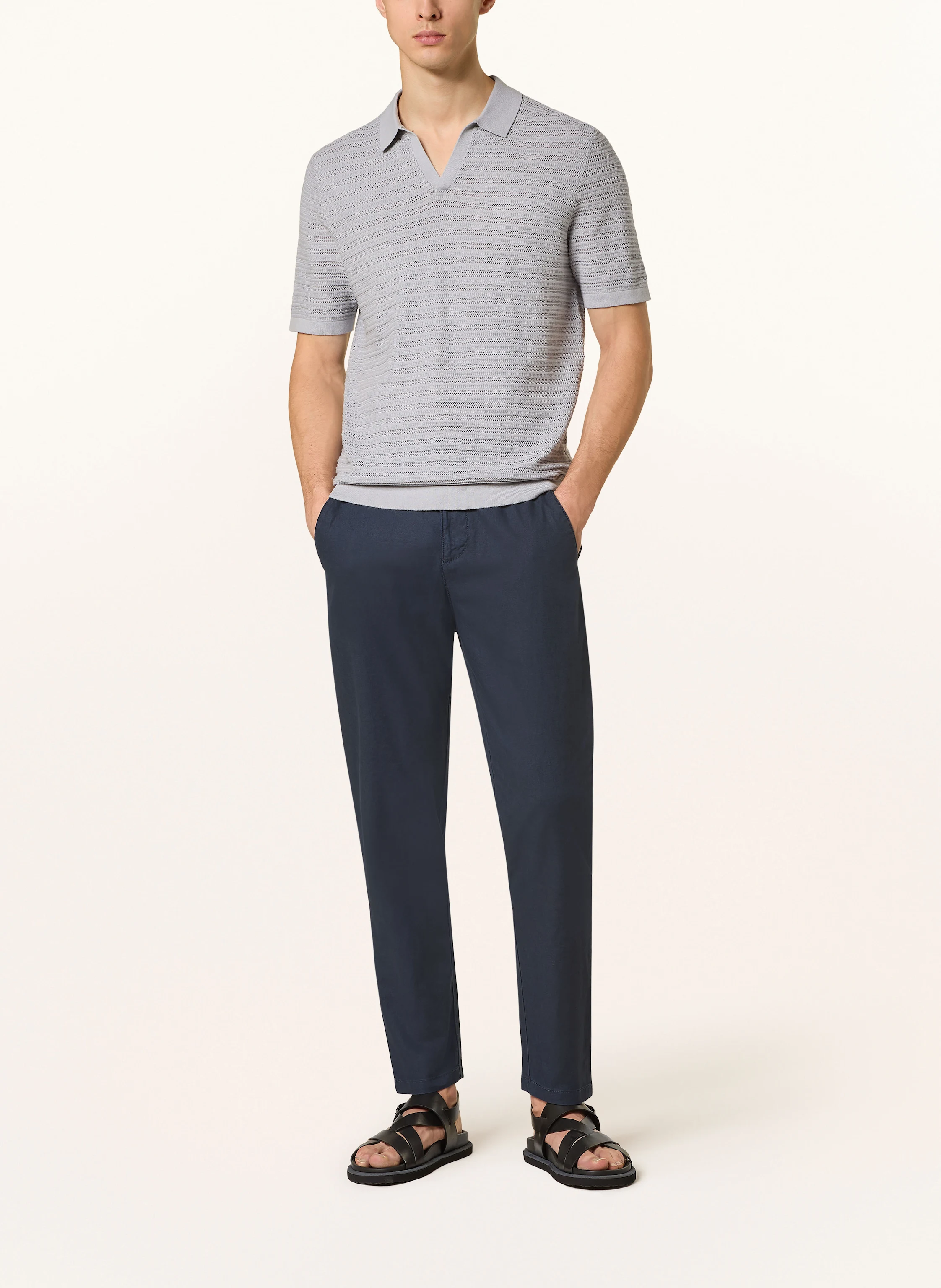 STROKESMAN'S Chino Extra Slim Fit mit Leinen