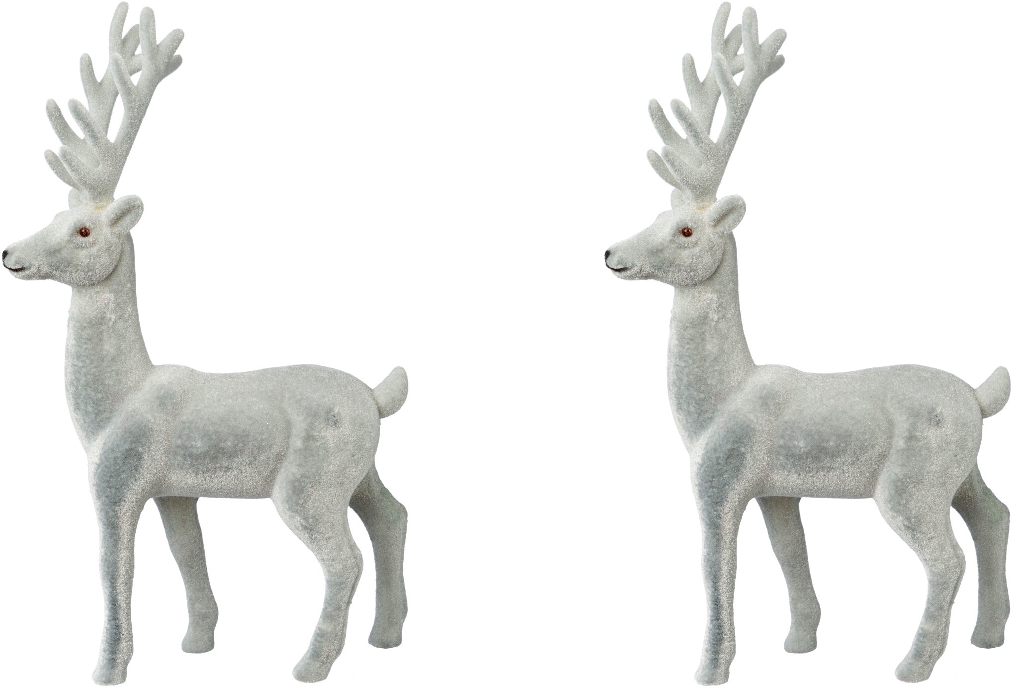 Creativ deco Weihnachtsfigur »Hirsch, Weihnachtsdeko« Dekofigur mit feiner Samtoberfläche, Höhe 29 cm