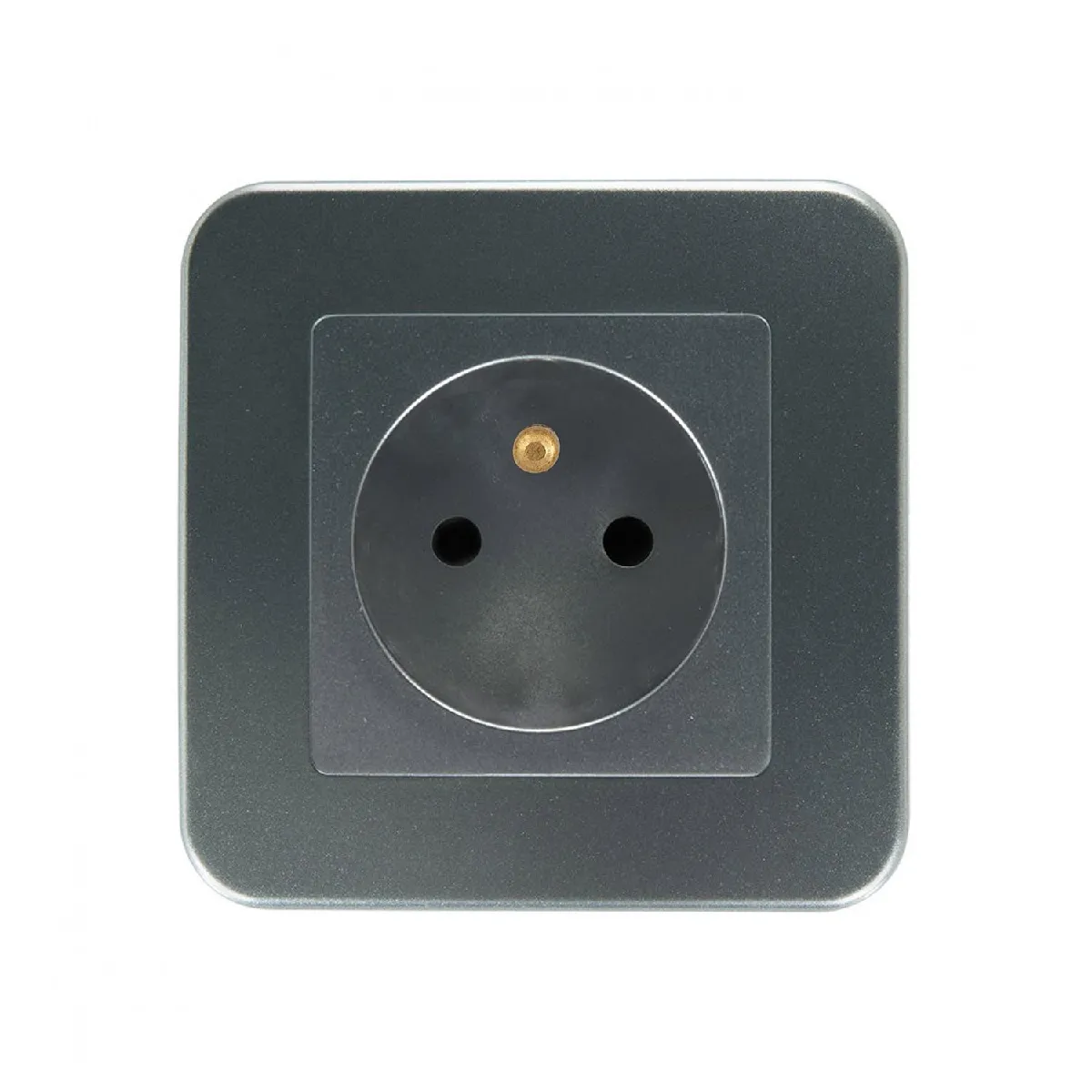Ledkia Prise Type E Schuko Monoblock - Argent