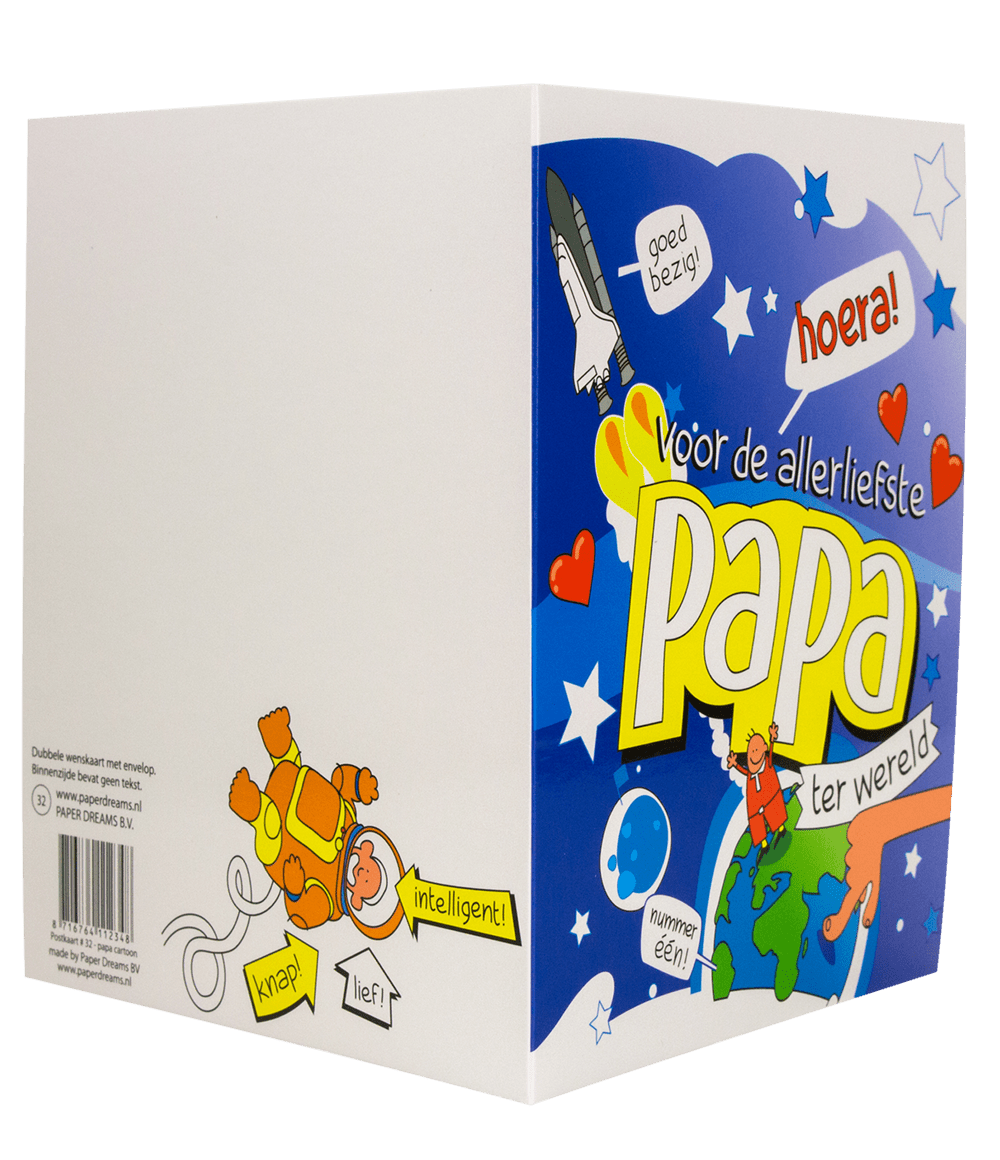 Wenskaart Papa 16,5cm