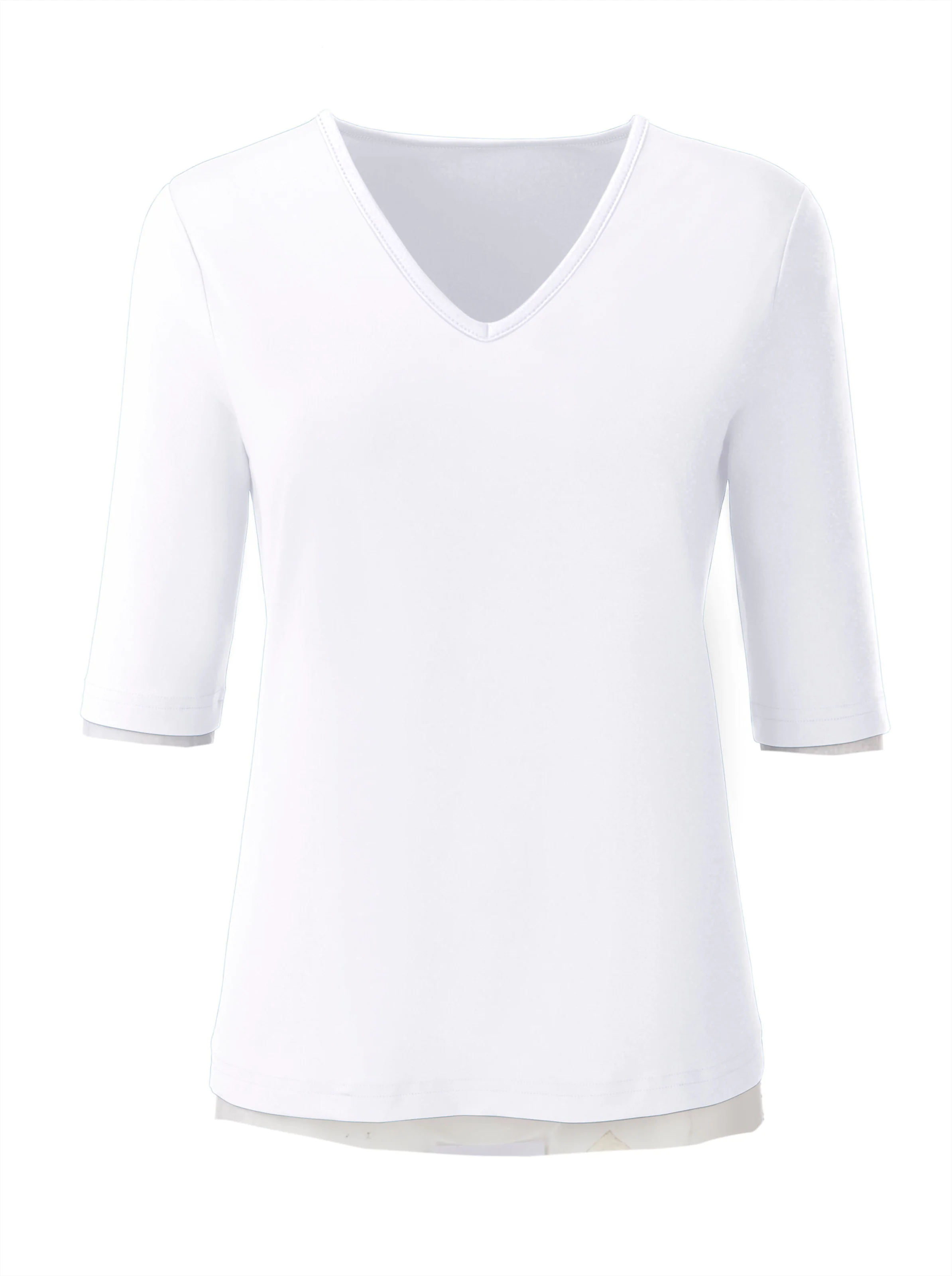 V-Shirt in weiß