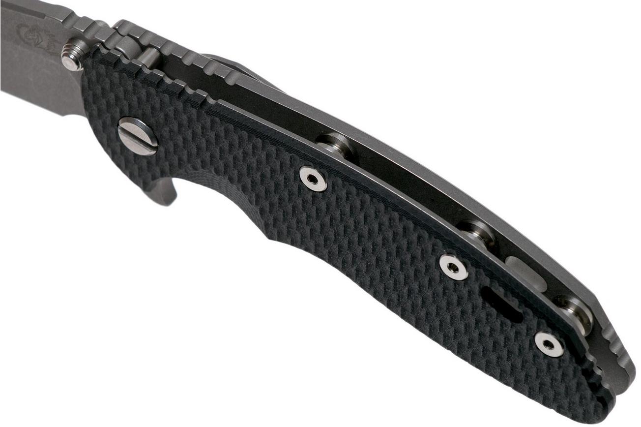 Rick Hinderer XM18 3,5” Spearpoint CPM 20CV, Working Finish, Black G10, zakmes