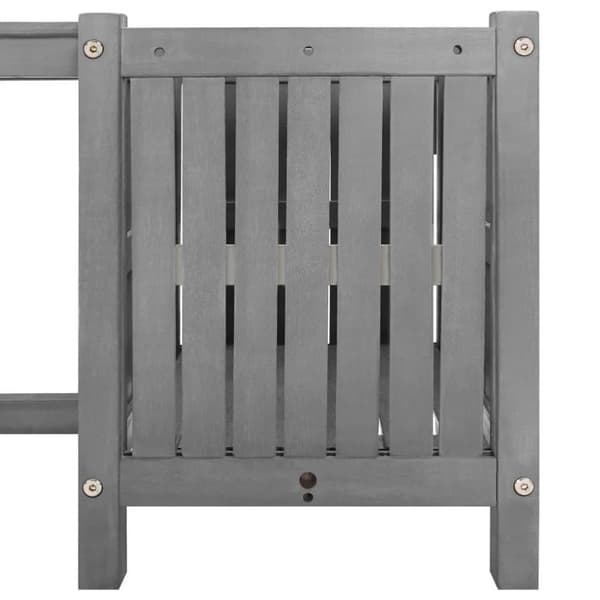 vidaXL Hagebenk med 2 plantekasser 150 cm heltre akasie grå